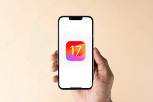 West Bangal, India - June 5, 2023 : IOS 17 on phone screen stock image.